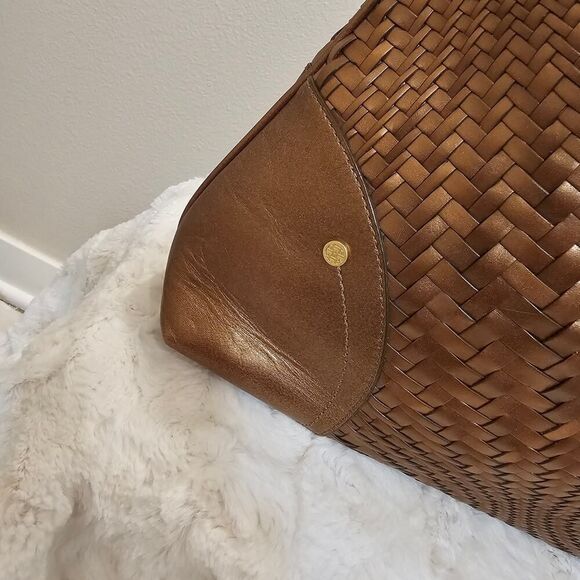 Cole Haan Leather Gold Hobo Handbag with Cloth Bag - Picture 2 of 14